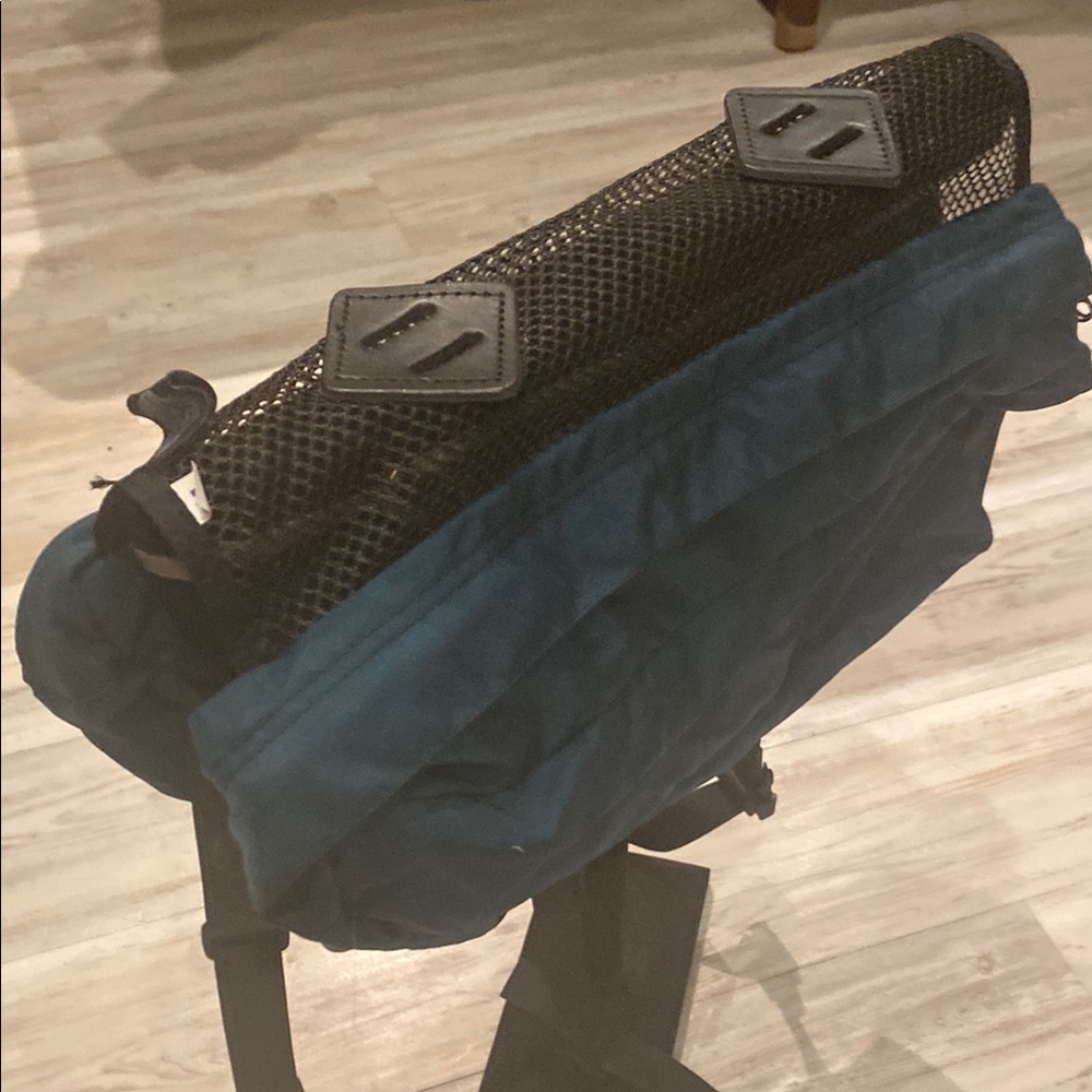Blue and Black Tactical Backpack with Mesh Design